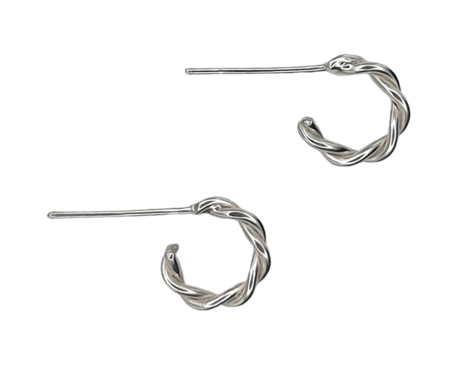 Sterling silver twisted hoops