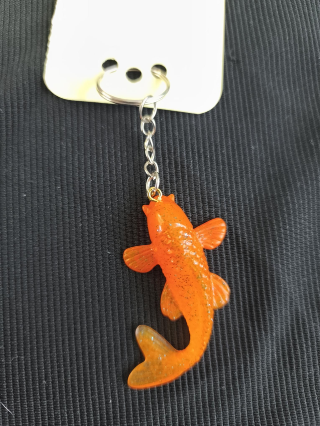 Porte-clé carpe orange 