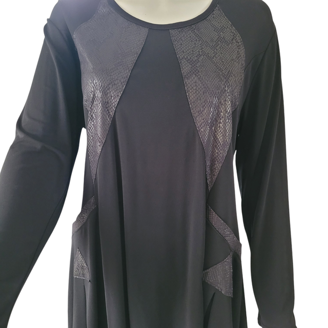 Tunique longue leopard noir 