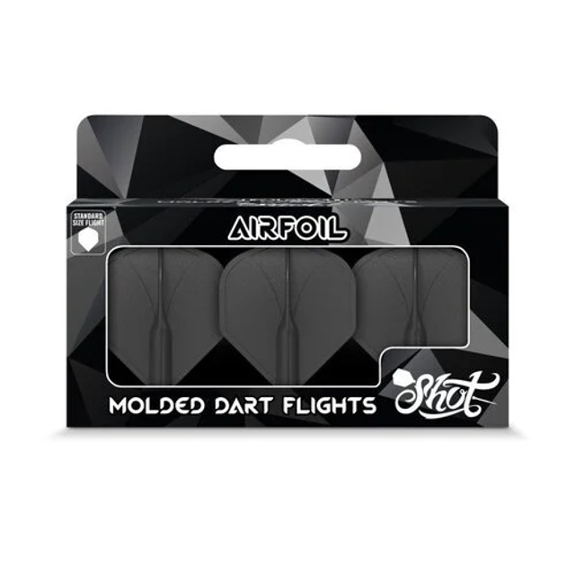 SHOT AIRFOIL BLACK NO2 DART FLIGHTS