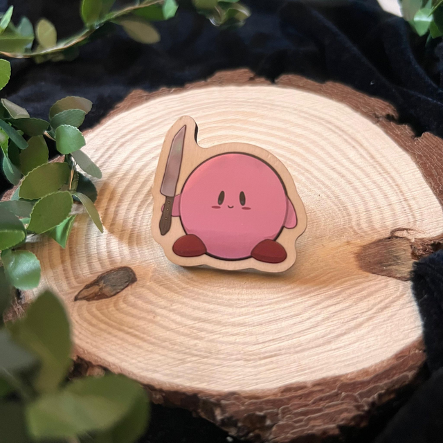 Pin Kirby con cuchillo