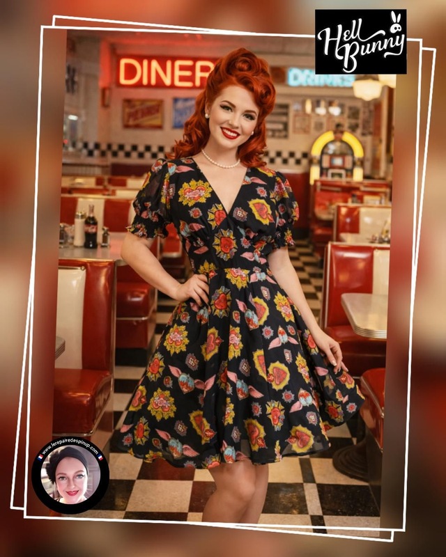 Robe Hell Bunny Amias Sacred Heart Swing T46