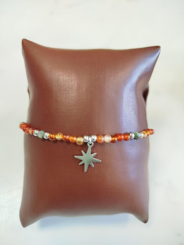 Pulseira estrela e carneola 