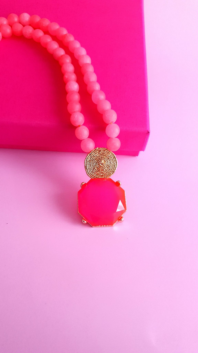 Collier Tourbillons rose flash