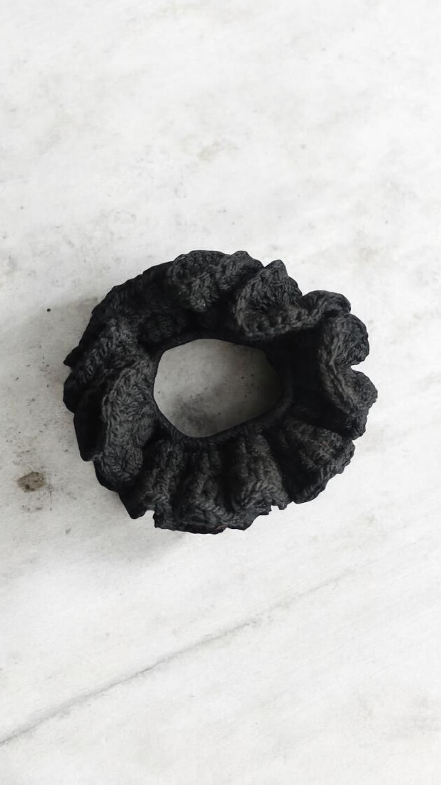 Black Crochet scrunbchie