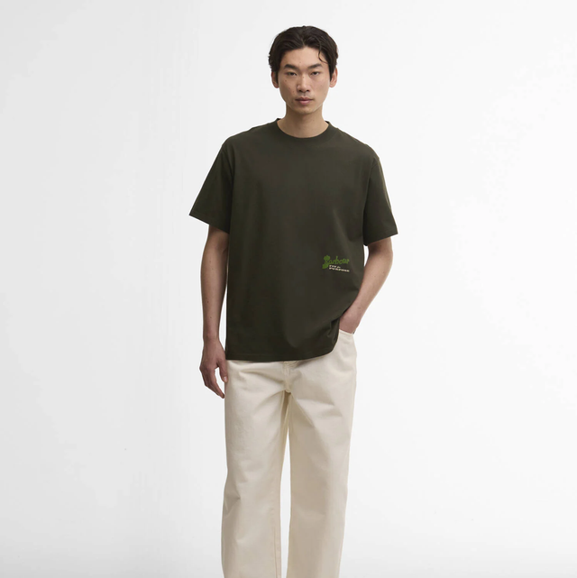 Barbour Terrain Oversized Graphic T-Shirt Archive Olive