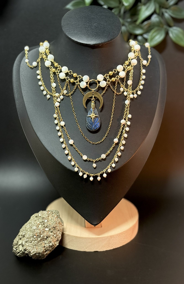 Séléné - Nacre et Labradorite 