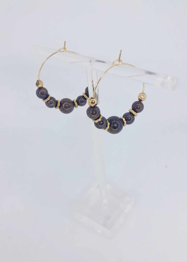 Boucles d&#039;oreilles créole en bronzite