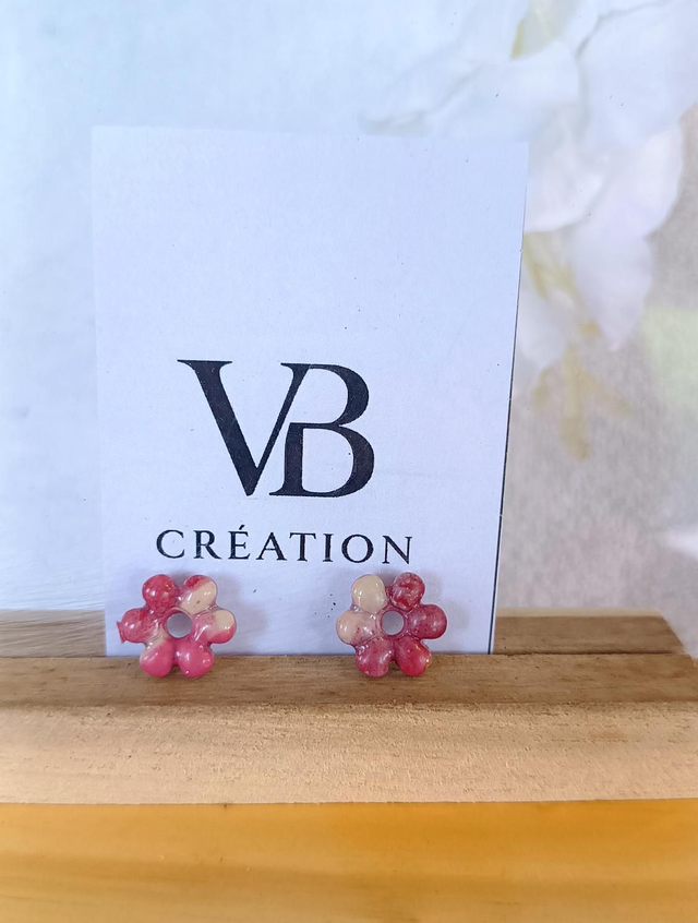 Pampilles petit modèle marbrées roses