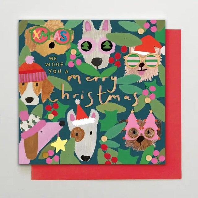 Christmas Card - Festive Dogs