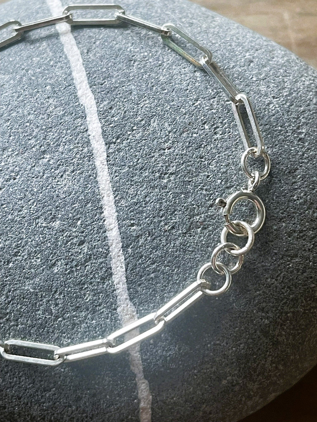 Simple paperclip bracelet - sterling silver