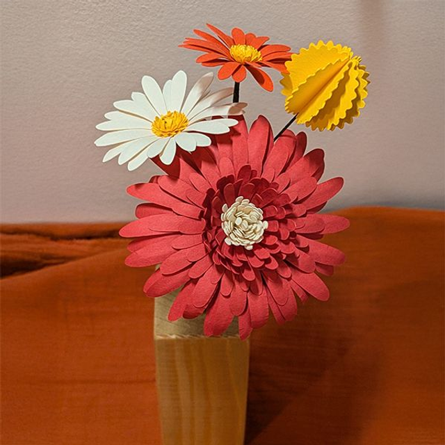 Bouquet Gerbera marguerites et craspedia
