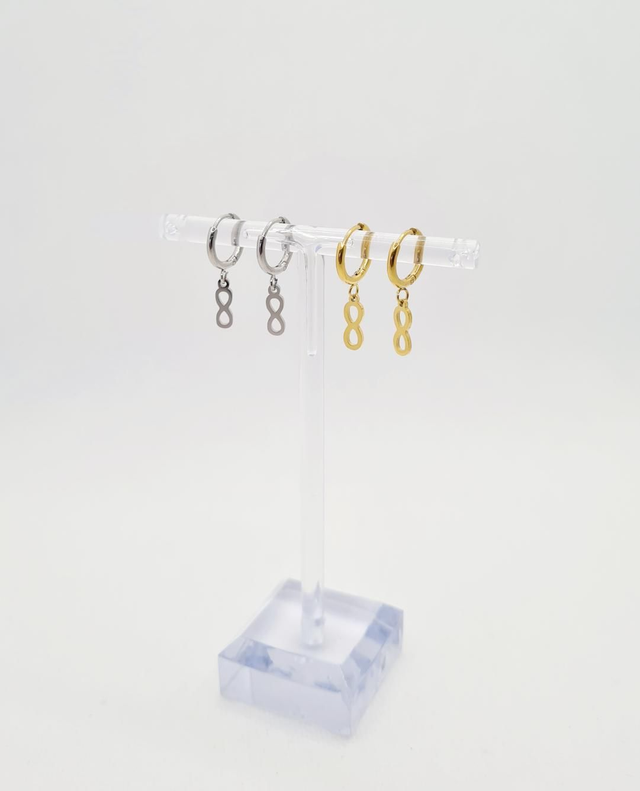 Dormeuses "Evy" en acier inoxydable or ou argent 