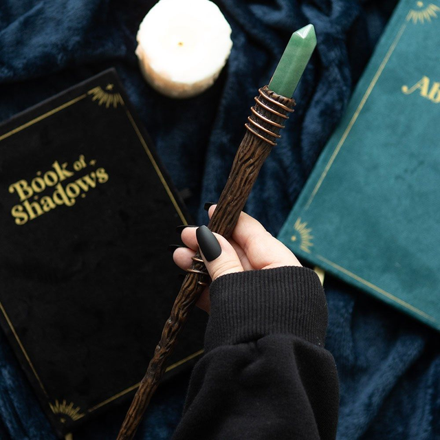 Baguette en cristal d&#039;aventurine verte Thin Abundance