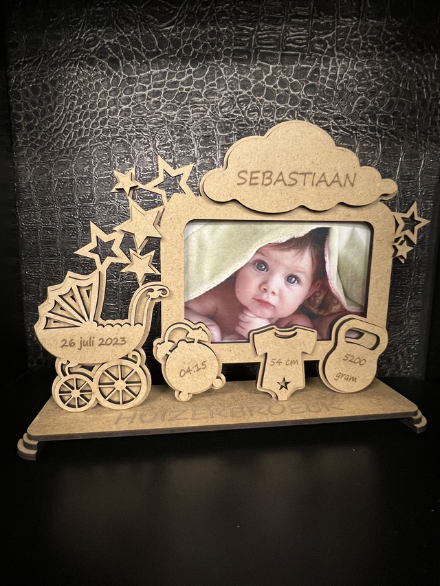 Geboorte Sjabloon - Bouwpakket - Wolk & Sterren