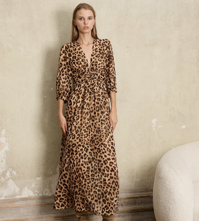 62-1. Robe longue léopard 