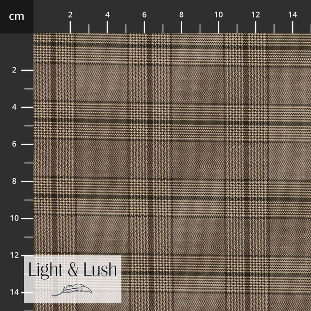 Gabardine carreaux marron - Light &amp; Lush