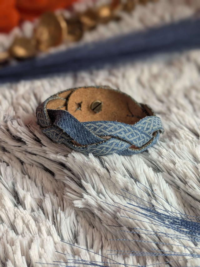 Bracelet en jean - Entrelacs
