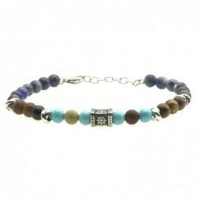 Bracciale uomo con pietre naturali bijoux e timone