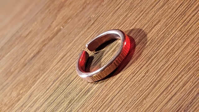 Simple striped copper ring
