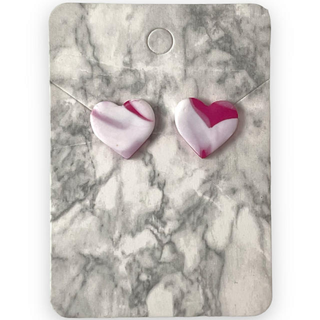 Marble heart studs