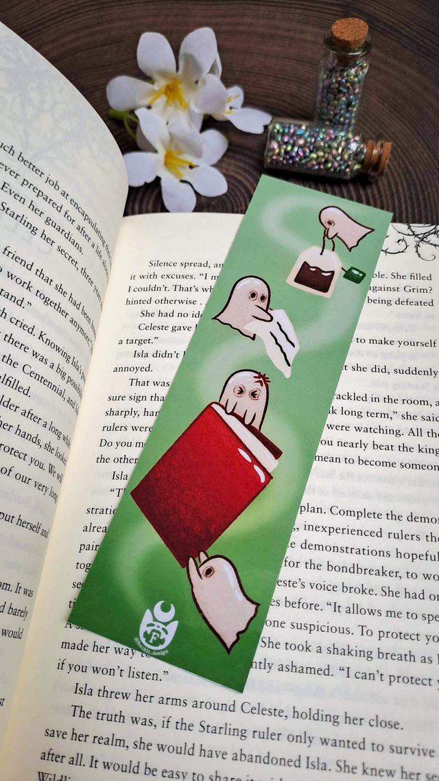 Ghostly Bookworm Bookmark