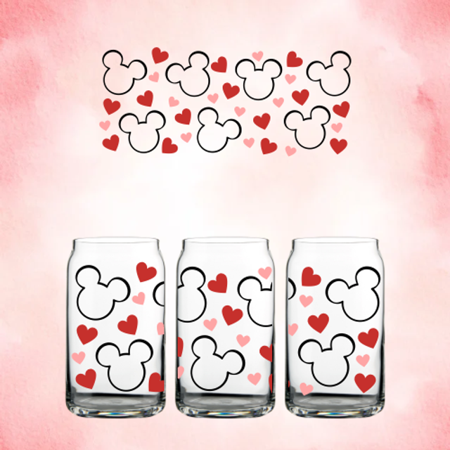 Verre Mickey cœur 