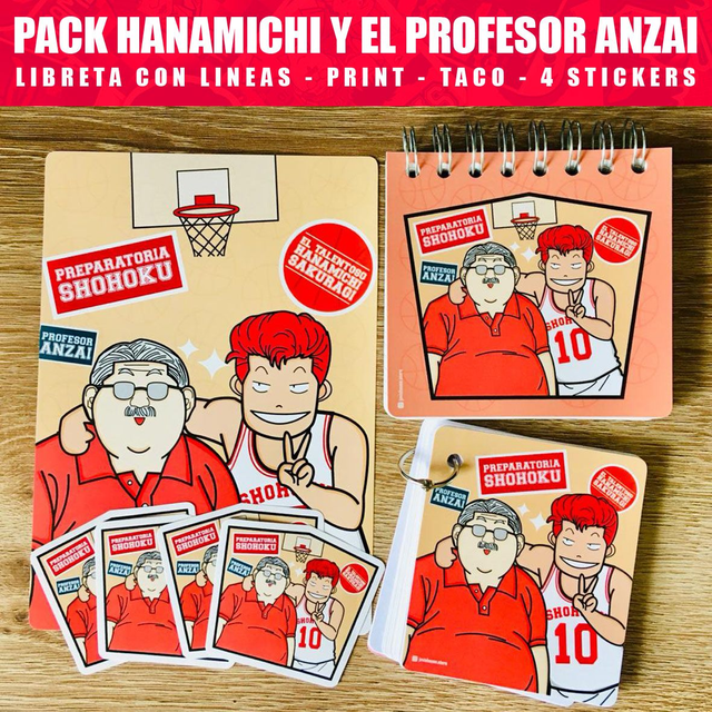 Pack Libreta anillada Hanamichi y el Profesor Anzai