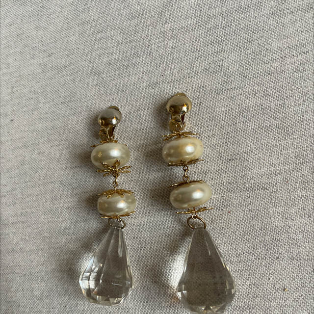 Riesen Perlen Ohrclips Bühnentauglich 