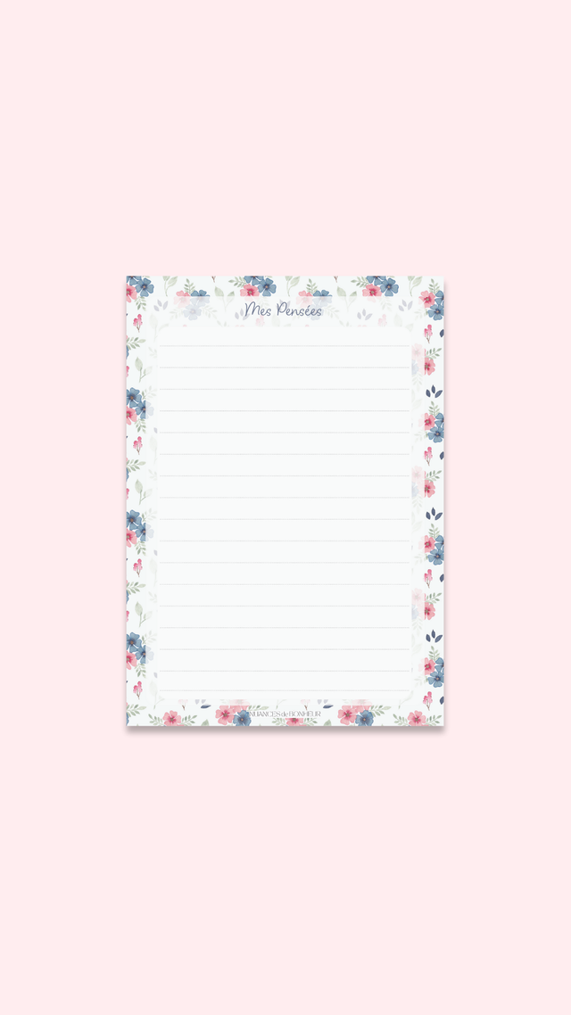 Bloc-notes “Mes pensées” – Illustré à l’aquarelle