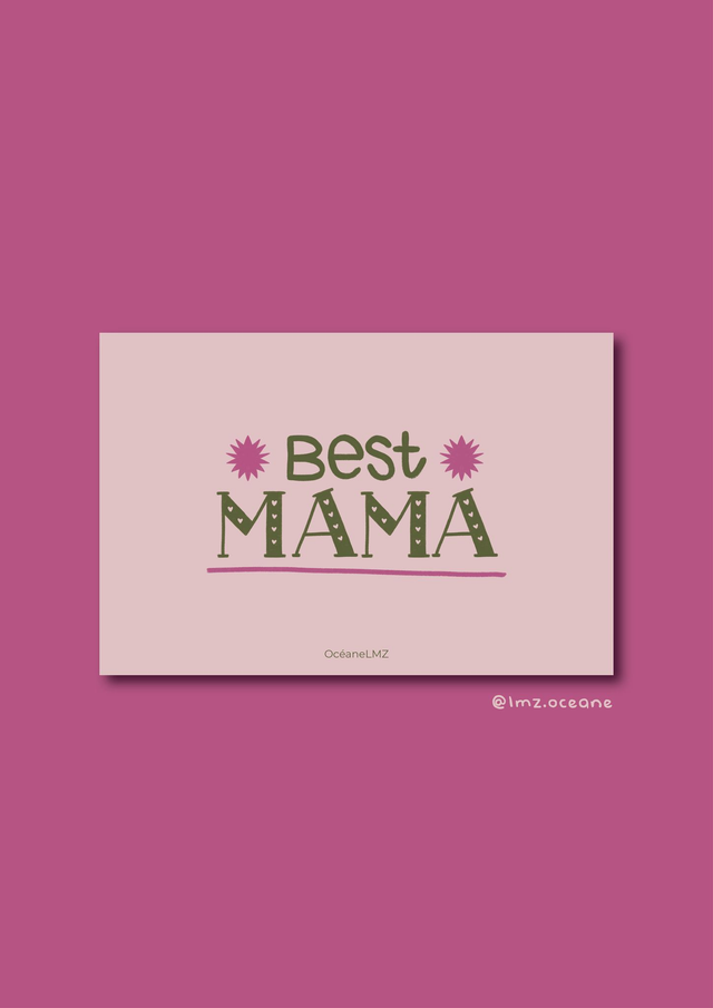 Carte A6 Mama rose 🌞