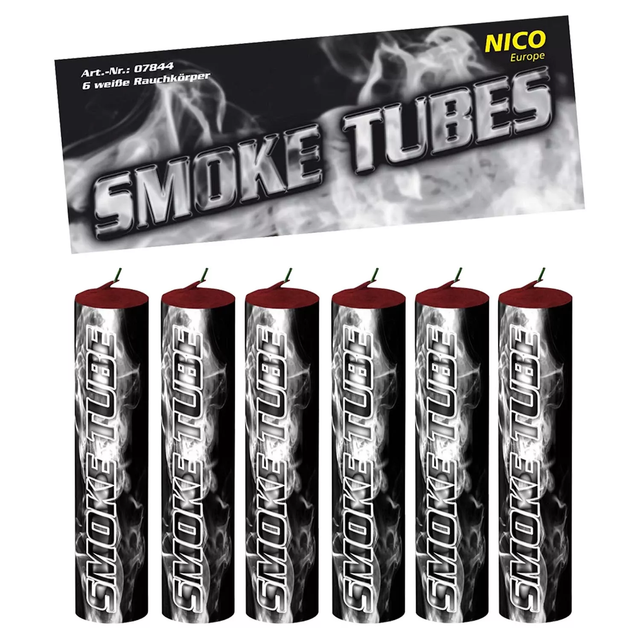 Smoke Tubes, weiß, 6er-Btl., KAT T1
