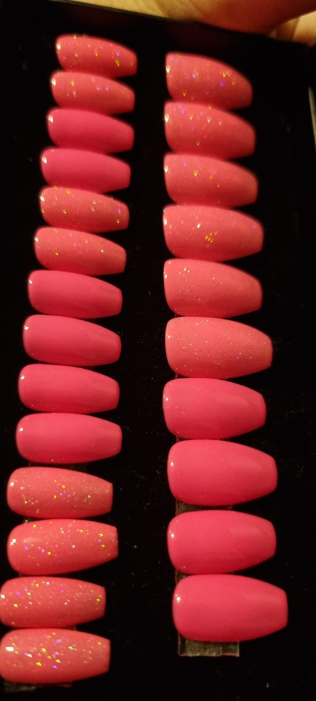 Rose fluo pailleté ballerine S