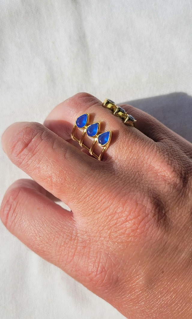 Bague DELLY calcédoine bleue