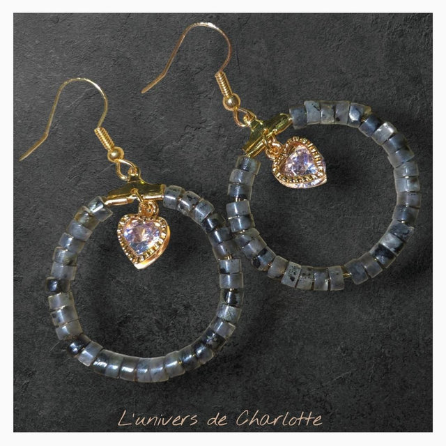 Boucles d'oreilles "Larvikite" BO-187