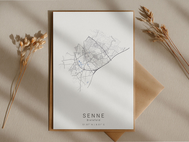 Bielefeld Senne Stadtkarte | Druck | Postkarte