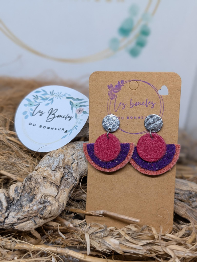 Boucles d&#039;oreilles Donatelle rose violet do229
