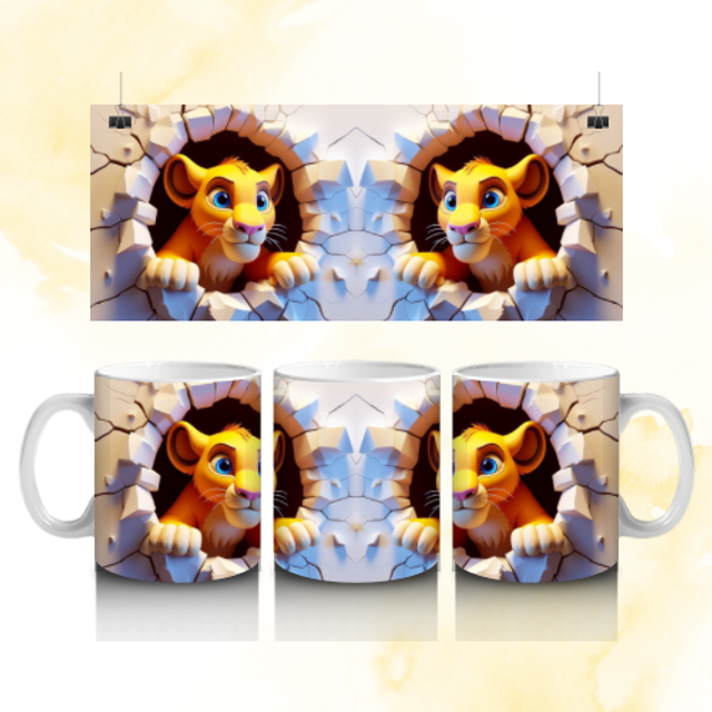 Mug effet 3D Lion