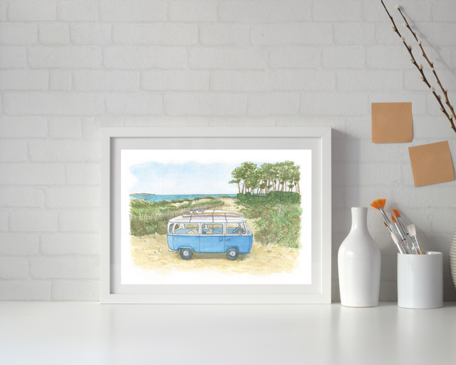 Forêt des Landes | Aquarelle 