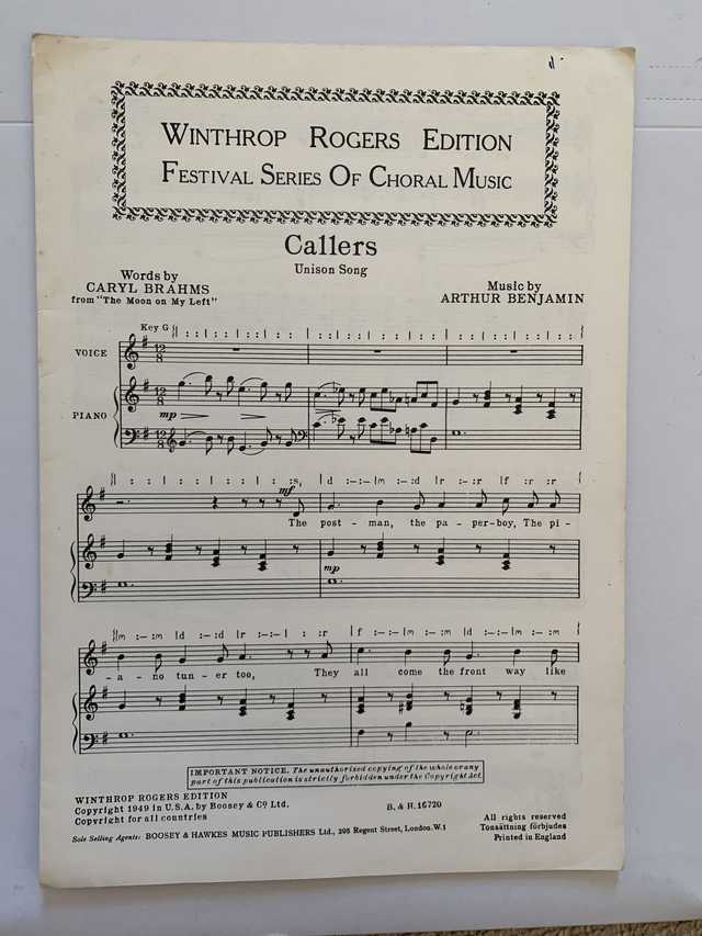 Callers, Choral Sheet Music Winthrop Rogers Edition
