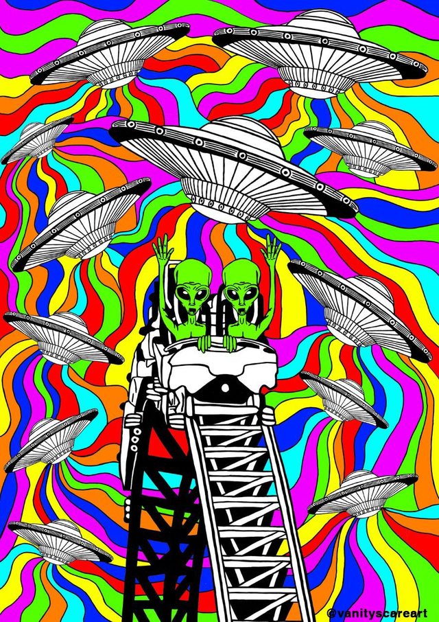 Alien Rollercoaster A4 Print