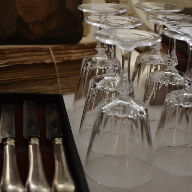 6 verres à pied en cristal d&#039;Arques des années 1960 – Jamais servis