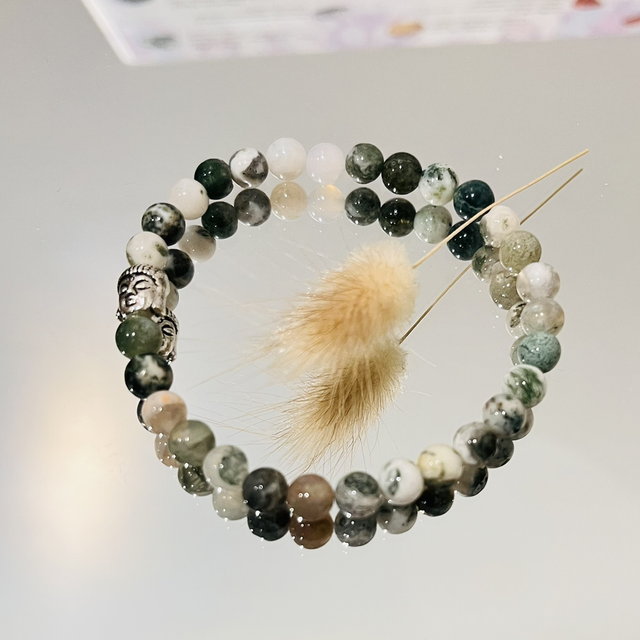 Agate Arbre 6 mm - Lien à la nature - Apaisement - Gaieté 