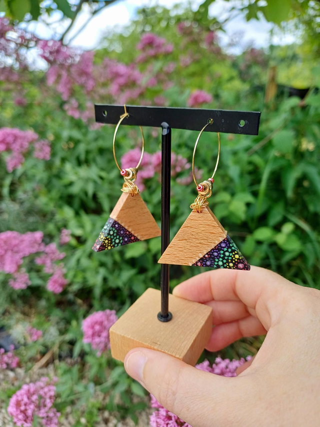 "Woody"- Boucles d'oreilles chutes de bois 