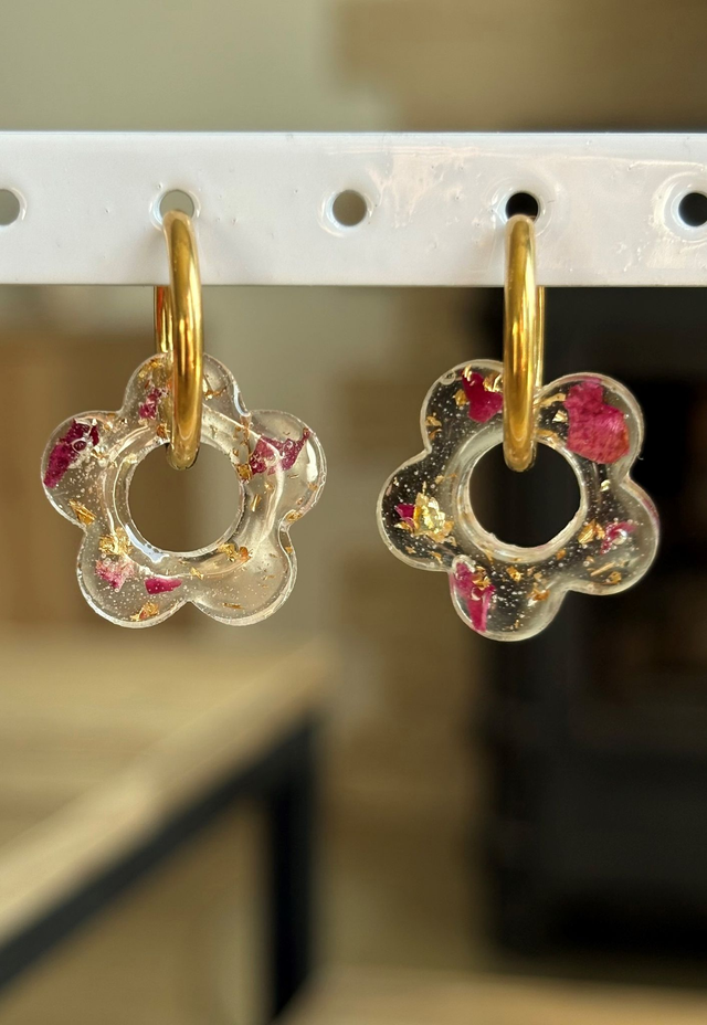 Pampilles THAÏS - fleurs séchées et feuilles d&#039;or