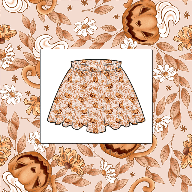 Pumpkin Spice Latte Childrens Skirt