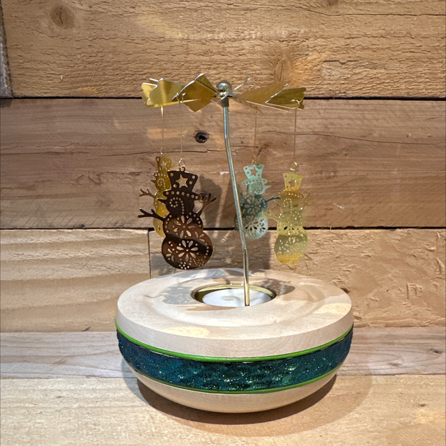 Gold Snowman Tealight Carousel Holder