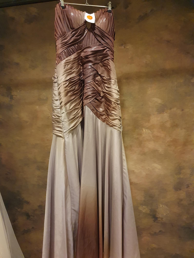 Abendkleid Braun Gold 38 Meerjungfrau 