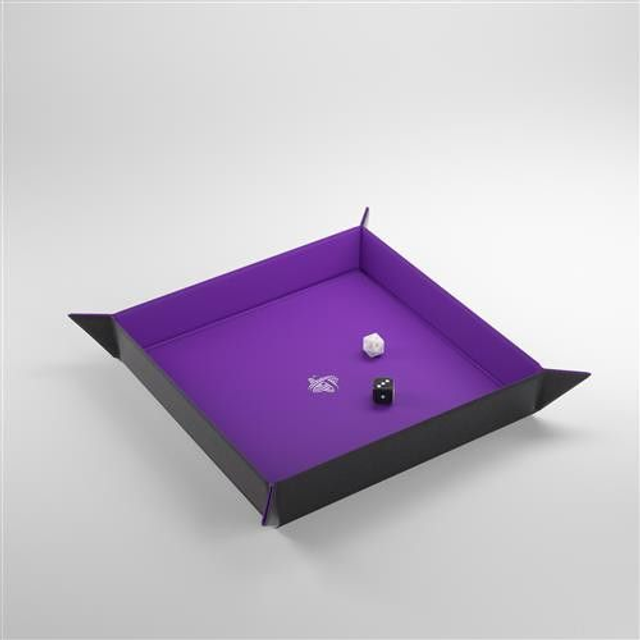 GAMEGENIC - Magnetic Dice Tray - Square - Black/Purple