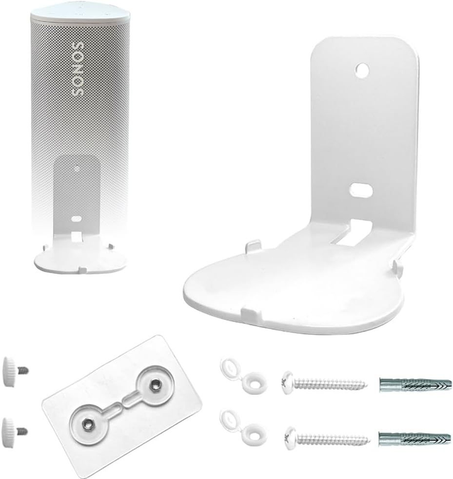 Support mural pour Sonos Roam 2/Sonos Roam/Roam SL (métal robuste, finition peinture durable, installation sans perçage, compatible avec Sonos Roam.) 